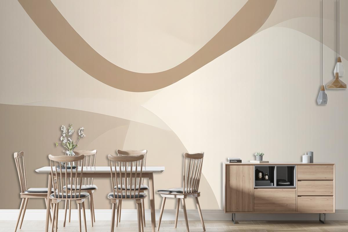 Soft Neutral Cut Out Abstract Shapes Wallpaper Mural
