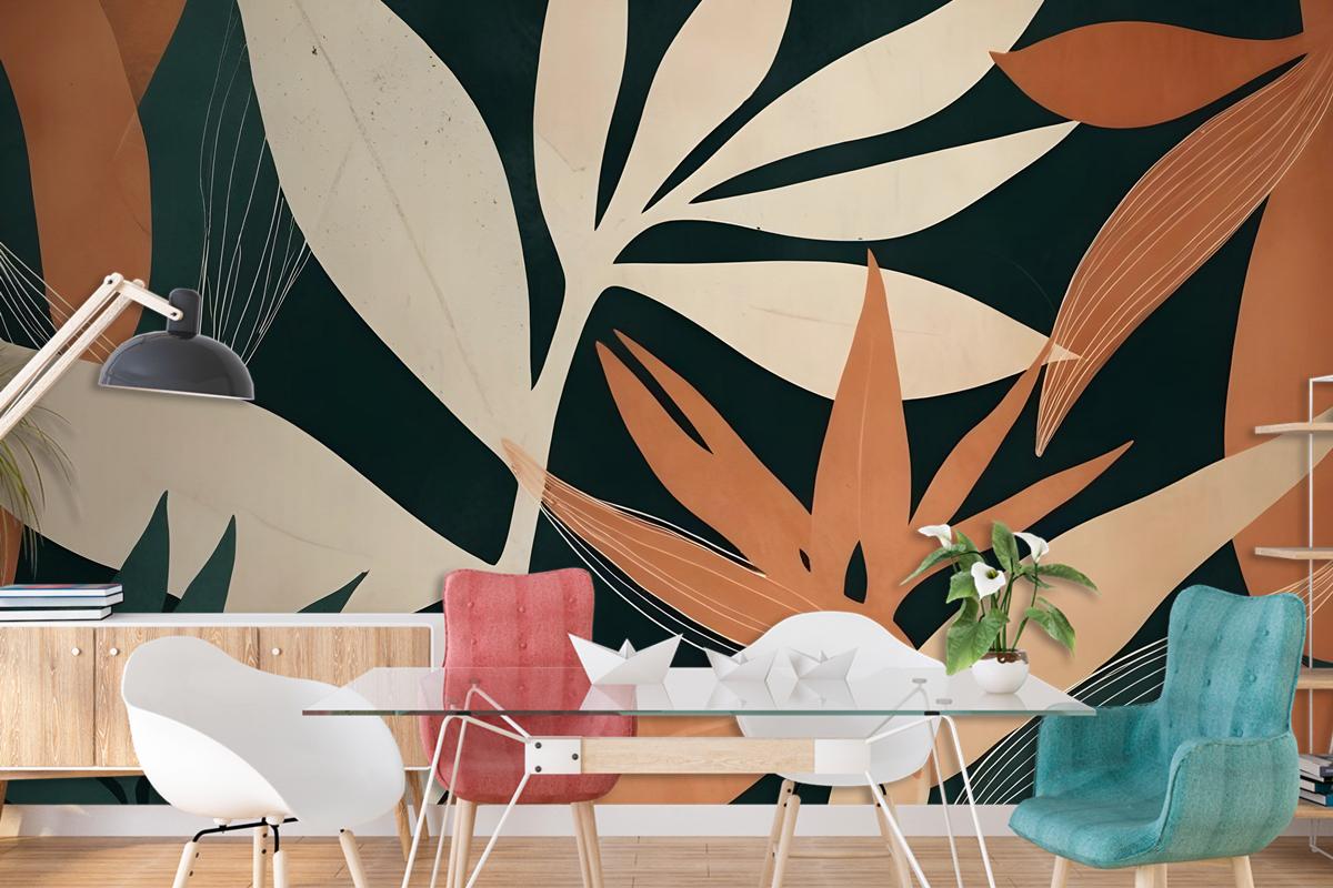 Tropical Foliage Leaves Art Wallpaper Mural