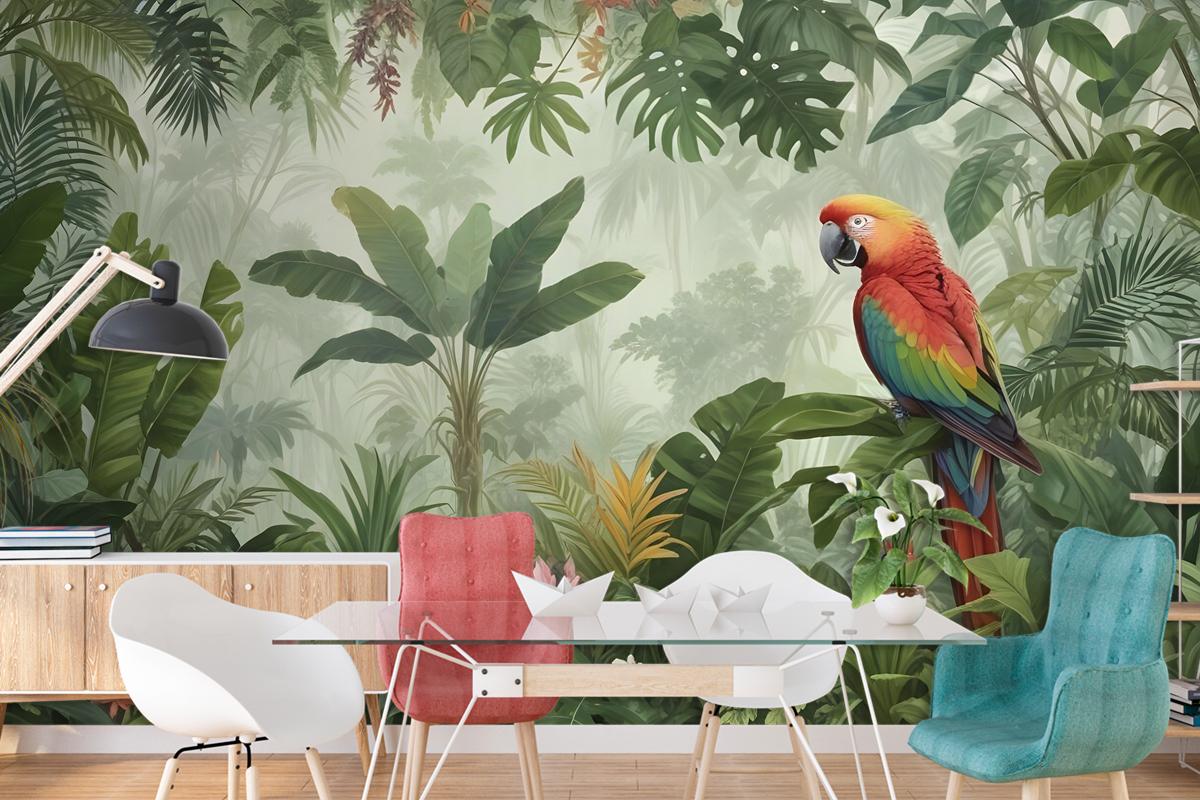 Tropical Jungle Plants Wallpaper Mural
