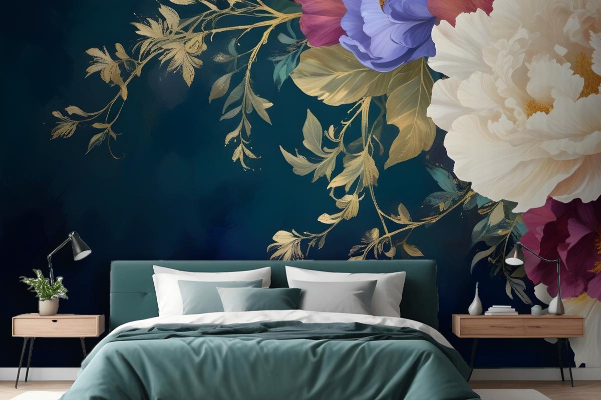 Vintage Floral Art Wallpaper Mural