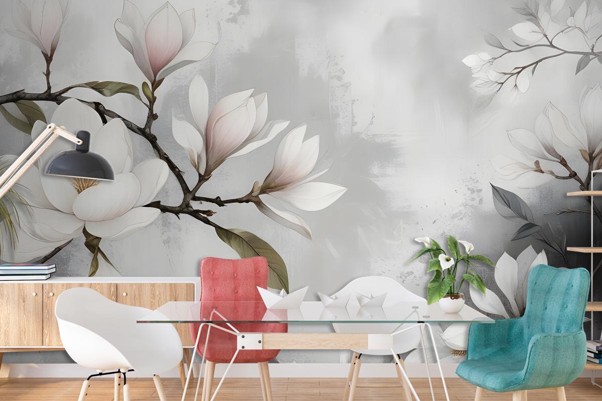 Vintage Retro Floral Bouqet Wallpaper Mural