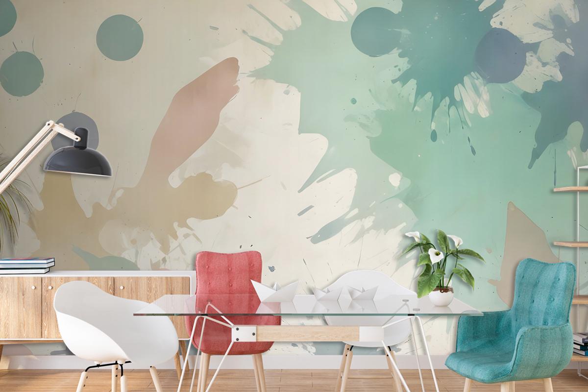 Watercolor Abstract Flowers Wallpaper Mural