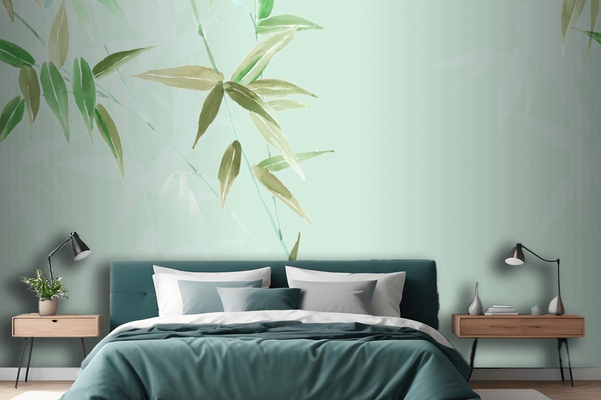 Watercolor Flowers Peacock Phoenix Rose Peony Animals Bedroom Wallpaper Mural