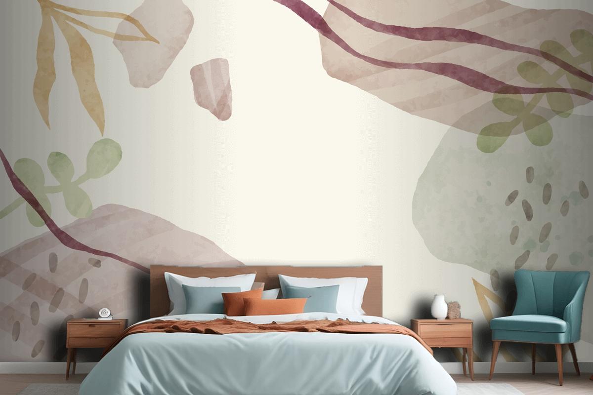 Watercolor Abstract Doodle Background Bedroom Wallpaper Mural