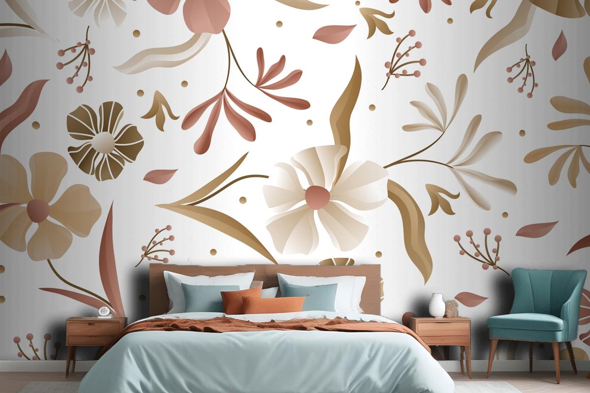 Gradient Monochromatic Pattern Bedroom Wallpaper Mural