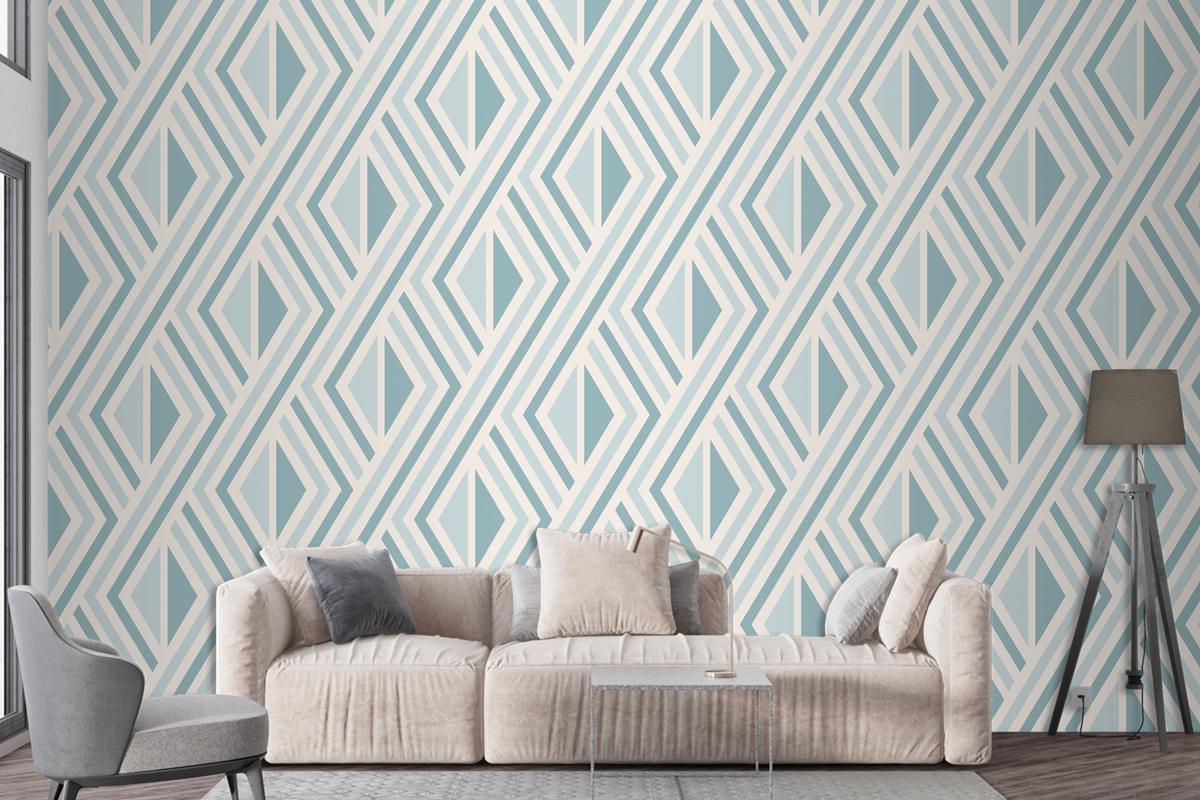 Flat Design Nordic Pattern Living Room Wallpaper Mural