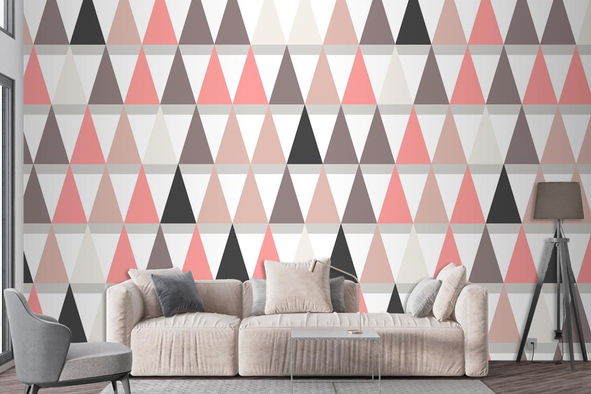 Flat Scandinavian Design Pattern Living Room Wallpaper Mural