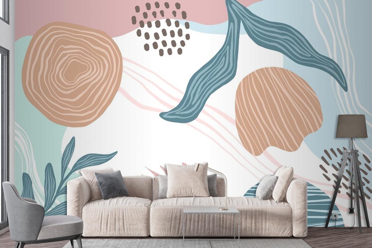 Hand Drawn Abstract Doodle Background Living Room Wallpaper Mural