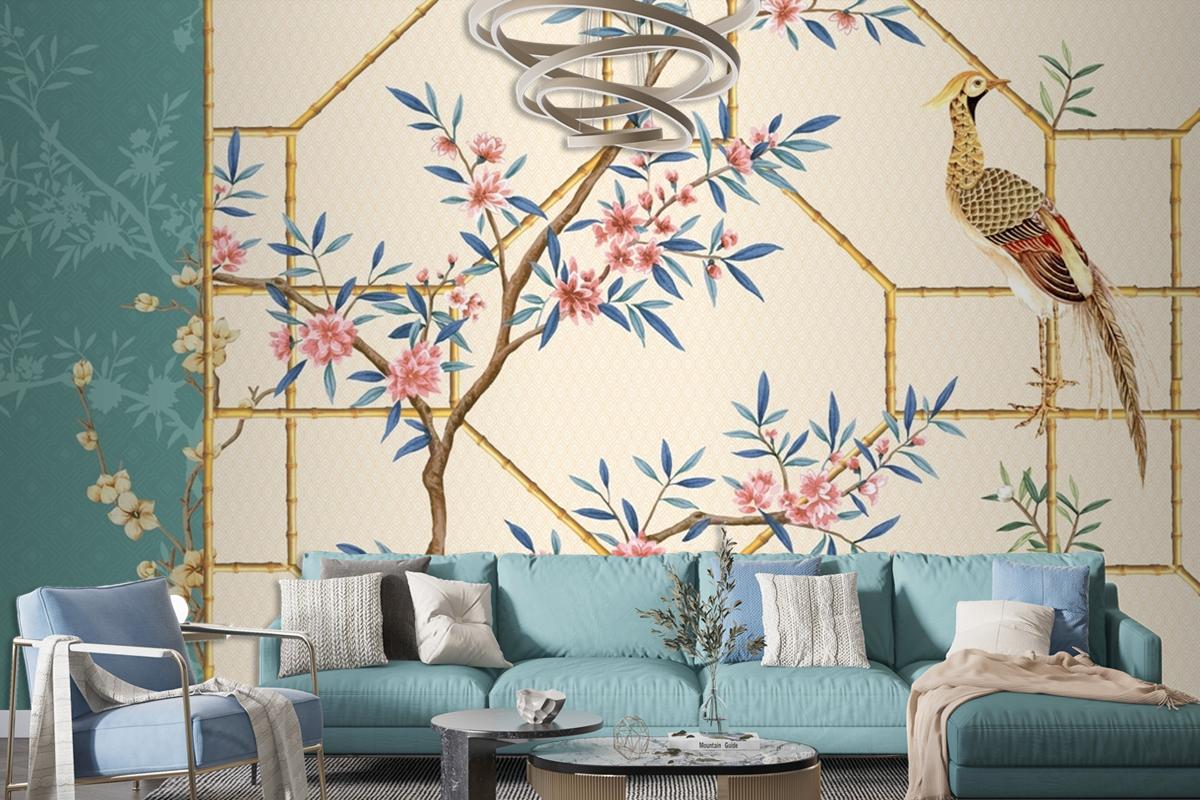 Watercolor Handpainted Rose Peony Flower Abstract Wallpaper Mural