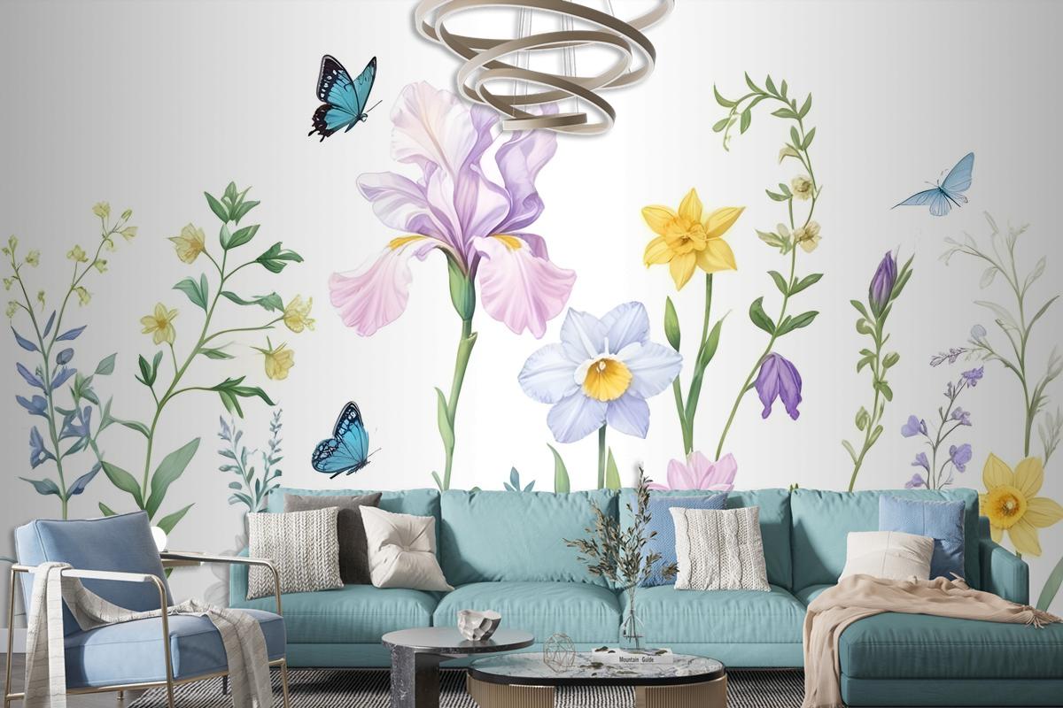 Colorful Flower Garden Bedroom Wallpaper Mural