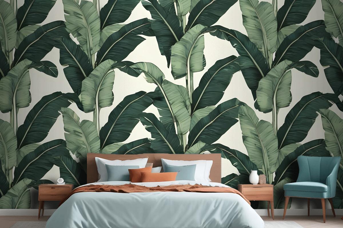 Exotic Banana Leaf Bedroom Wallpaper Mural