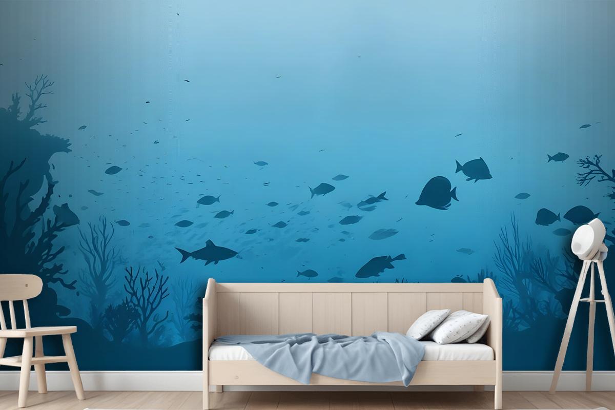 Kids Underwaters And Fishes Wallpaper Mural