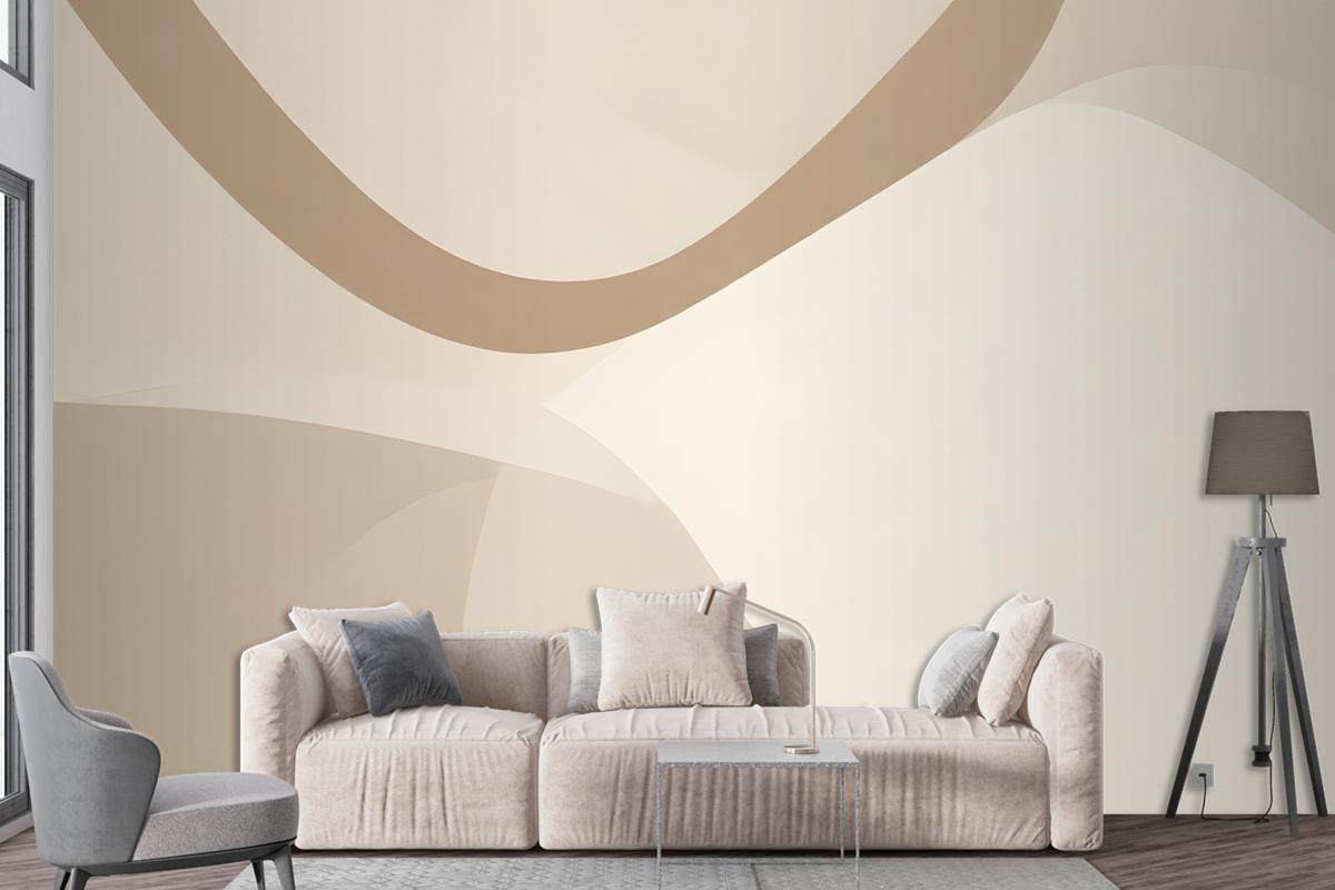 Soft Neutral Cut Out Abstract Shapes Wallpaper Mural