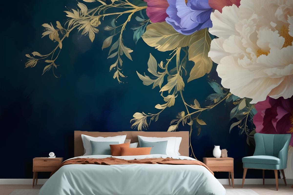Vintage Floral Art Wallpaper Mural
