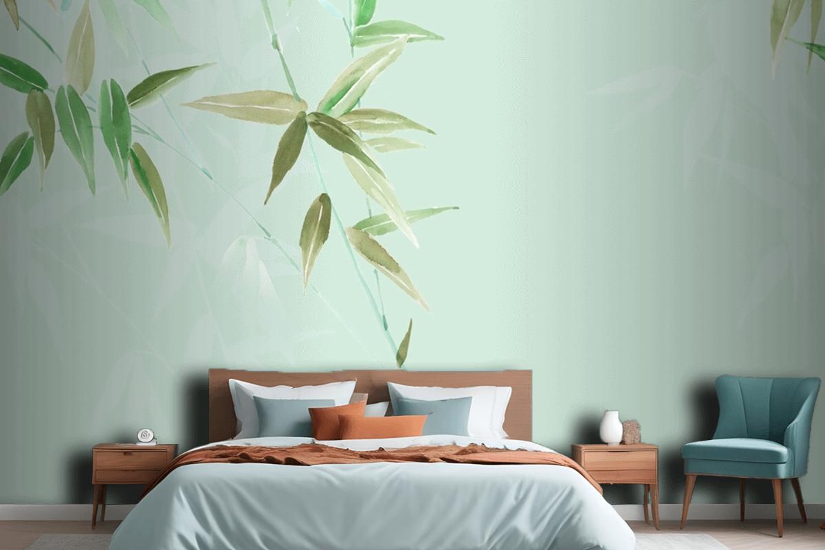 Watercolor Flowers Peacock Phoenix Rose Peony Animals Bedroom Wallpaper Mural