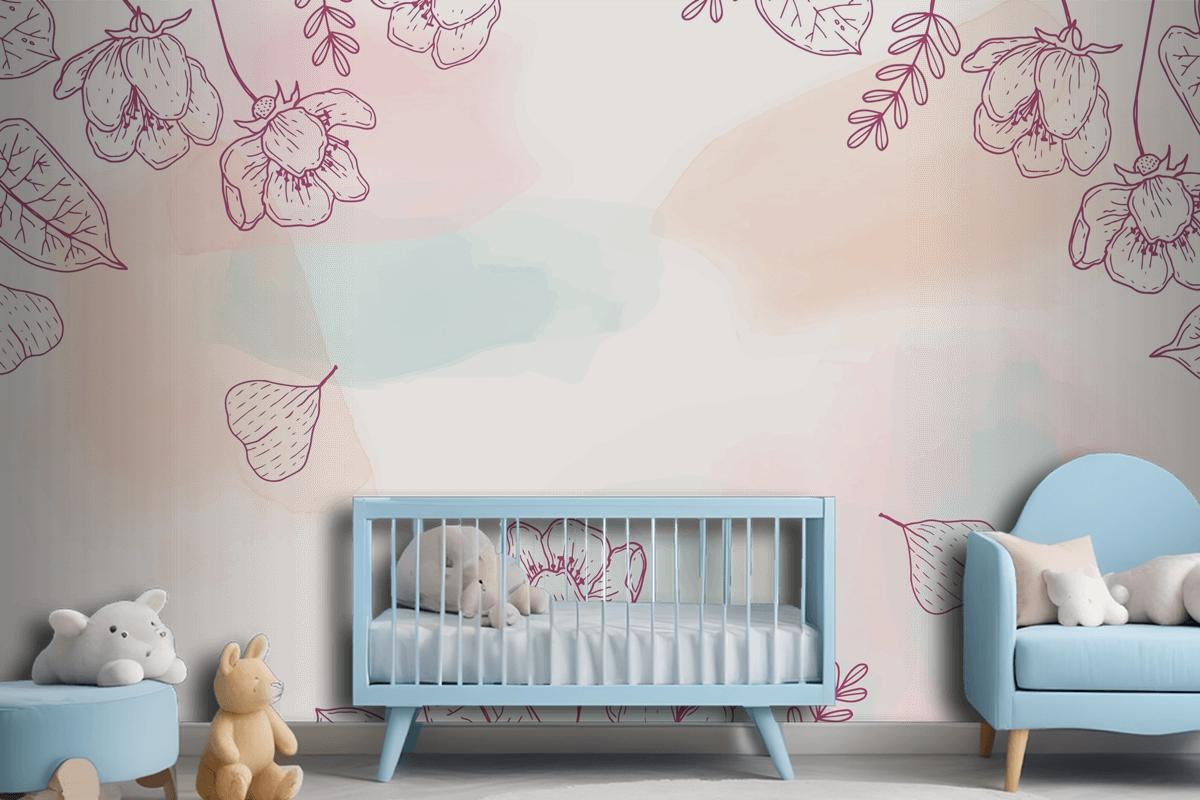 Watercolor Hand Drawn Background Wallpaper Mural