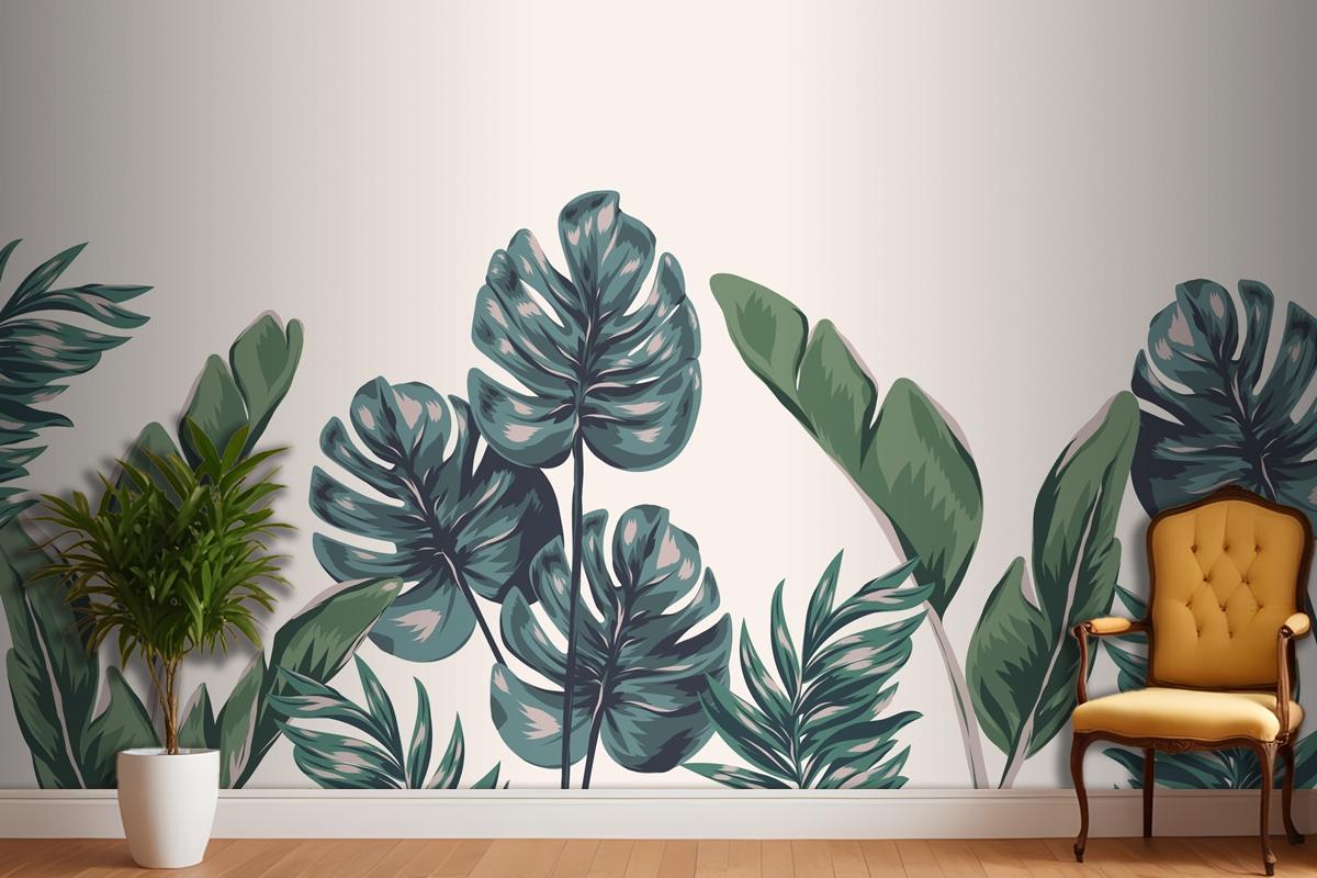 Tropical Foliage Mural Bedroom Wallpaper Mural