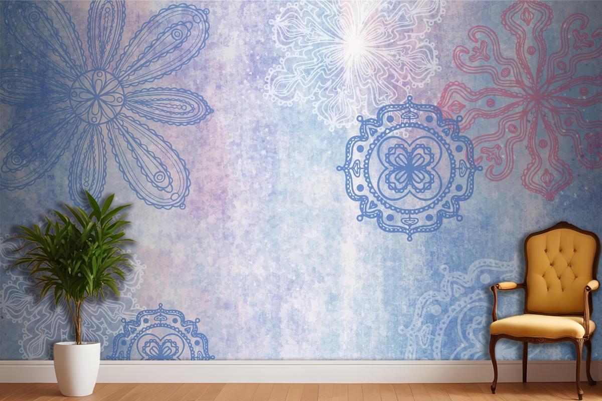Watercolor Background With Hand Drawn Elements Bedroom Wallpaper Mural