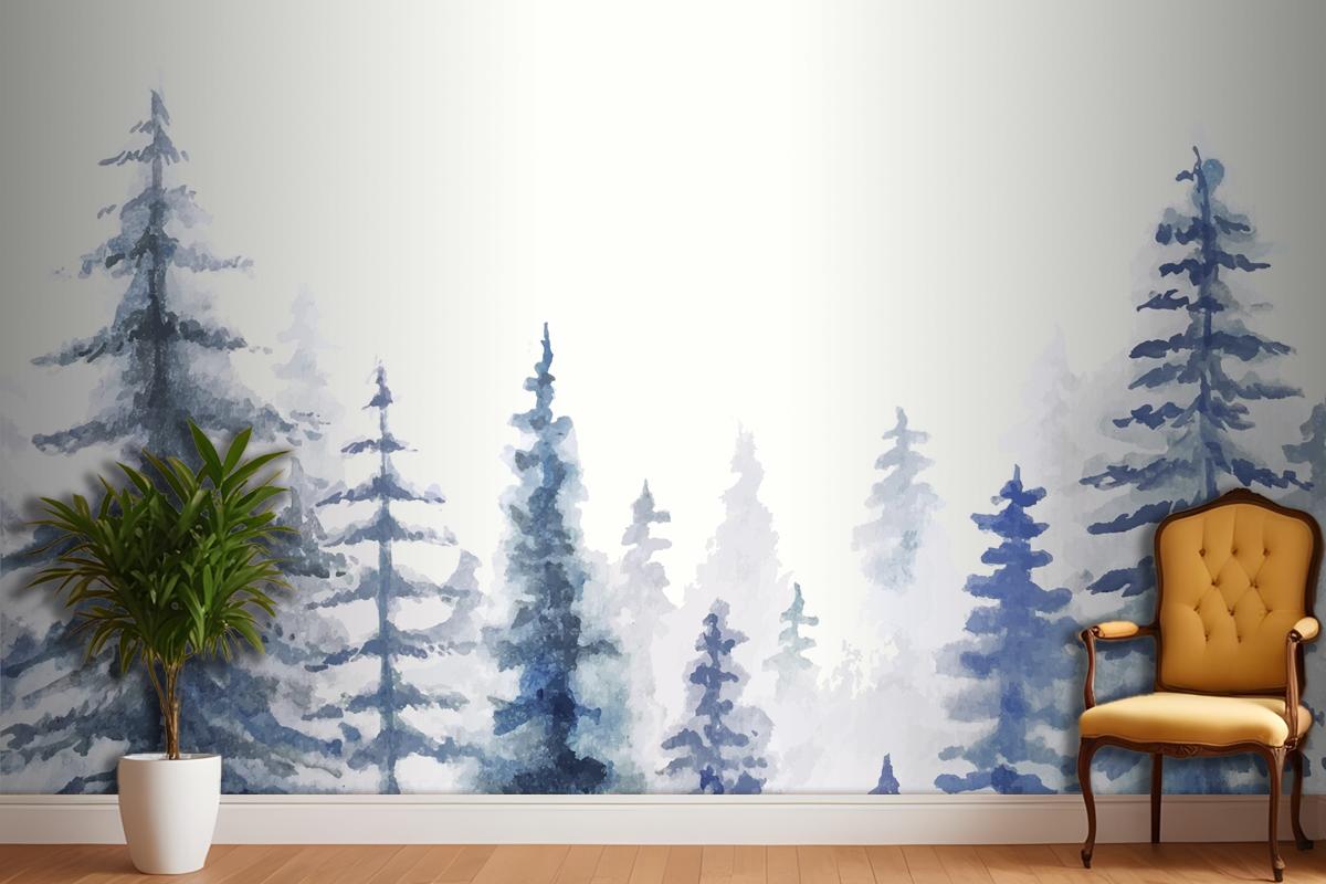 Hand Painted Watercolor Nature Background Bedroom Wallpaper Mural