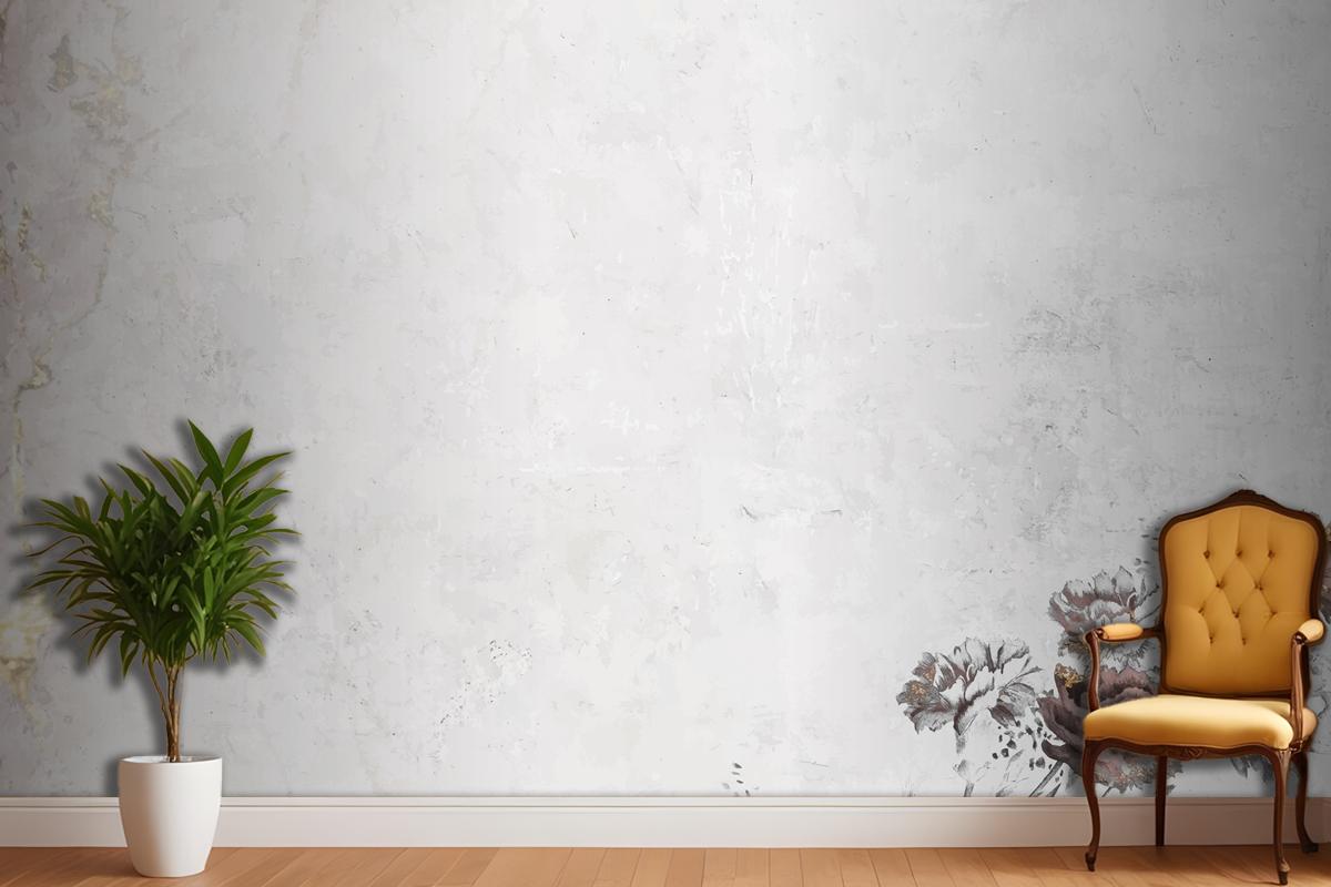 Blank Floral Shimmering Bedroom Wallpaper Mural