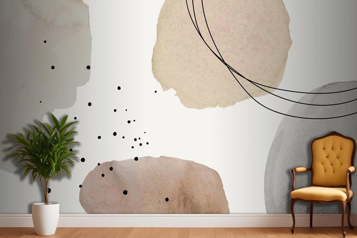 Abstract Background In Brown Watercolor Wallpaper Mural