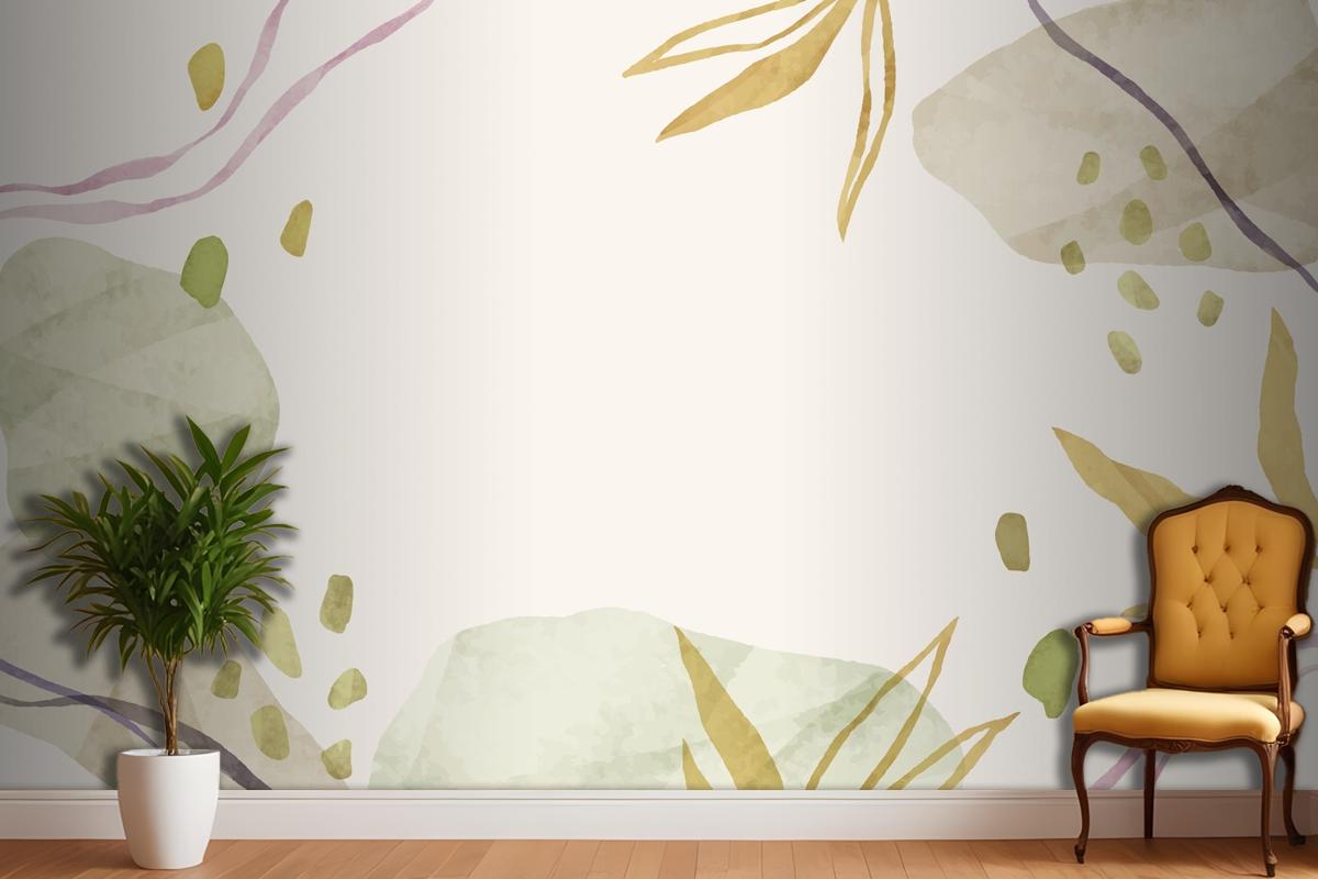 Watercolor Abstract Doodle Background Bedroom Wallpaper Mural