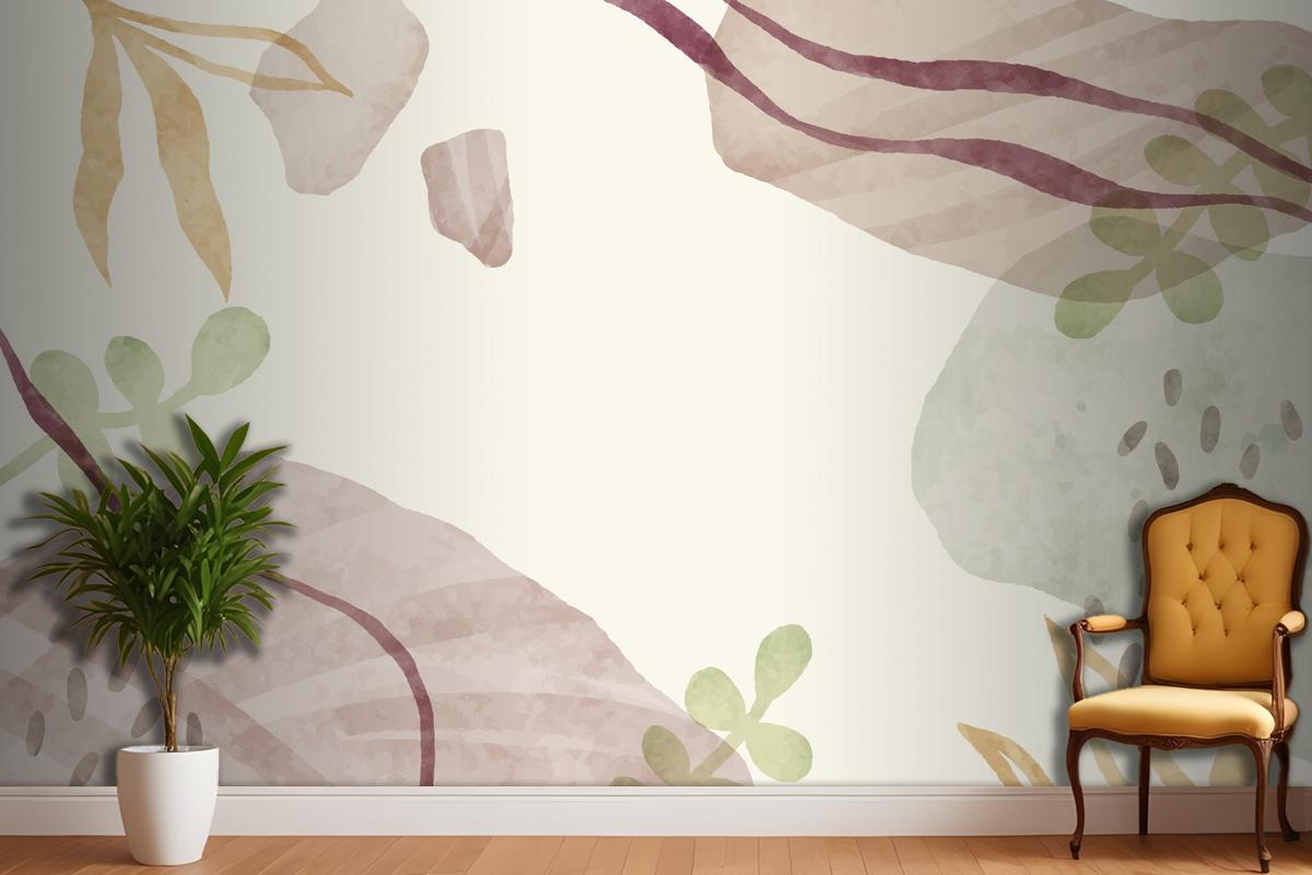 Watercolor Abstract Doodle Background Bedroom Wallpaper Mural