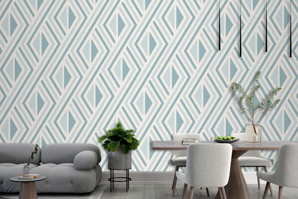 Flat Design Nordic Pattern Living Room Wallpaper Mural