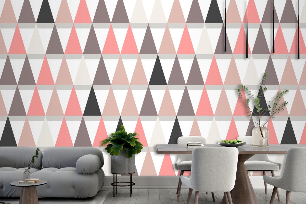 Flat Scandinavian Design Pattern Living Room Wallpaper Mural