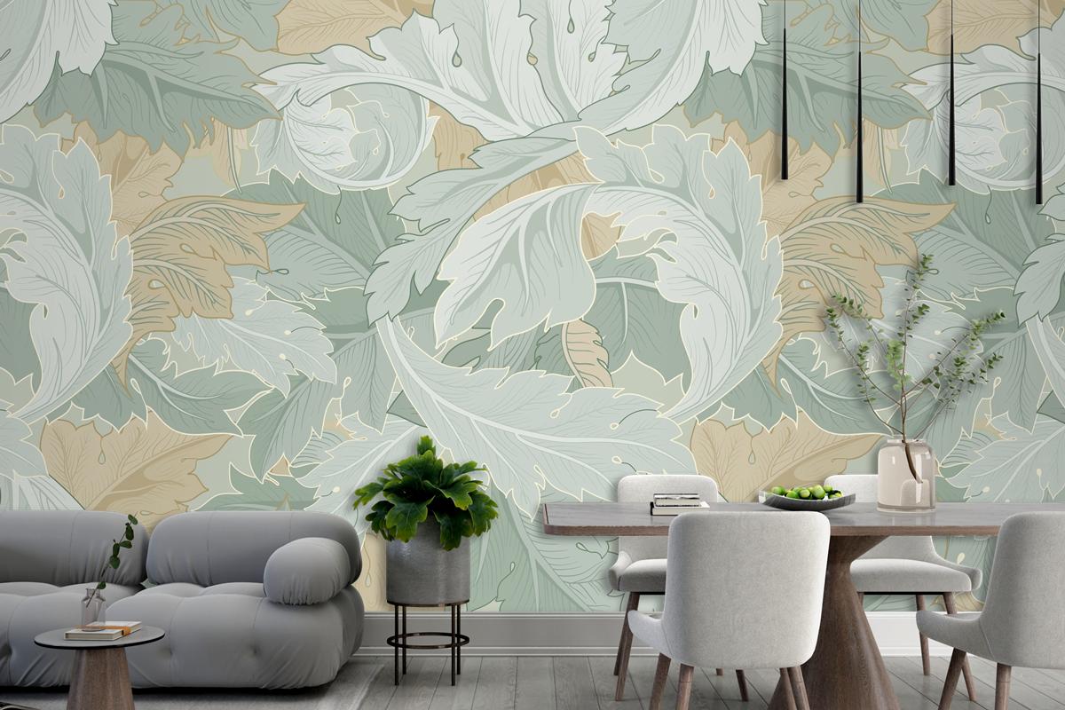 Flower Pattern Living Room Living Room Wallpaper Mural