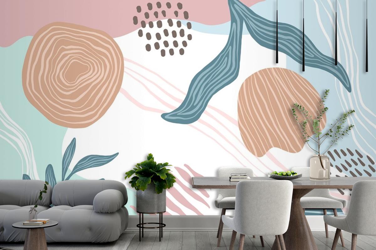 Hand Drawn Abstract Doodle Background Living Room Wallpaper Mural
