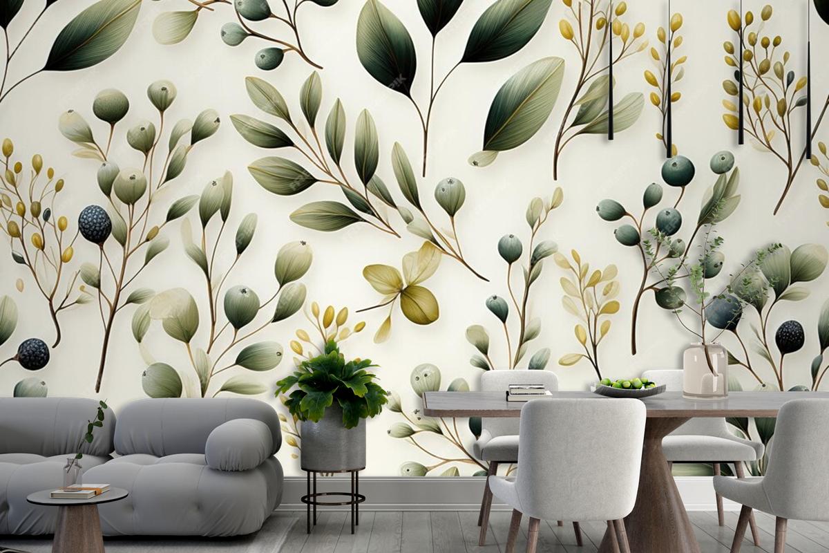 Simple Christmas Seamless Pattern Living Room Wallpaper Mural