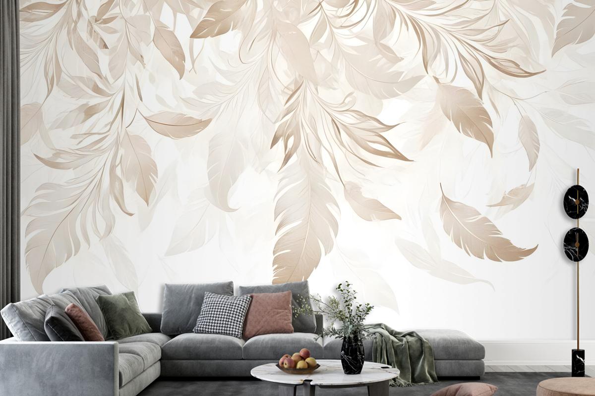 Boho Abstract Banana Leaf Art Bedroom Wallpaper Mural