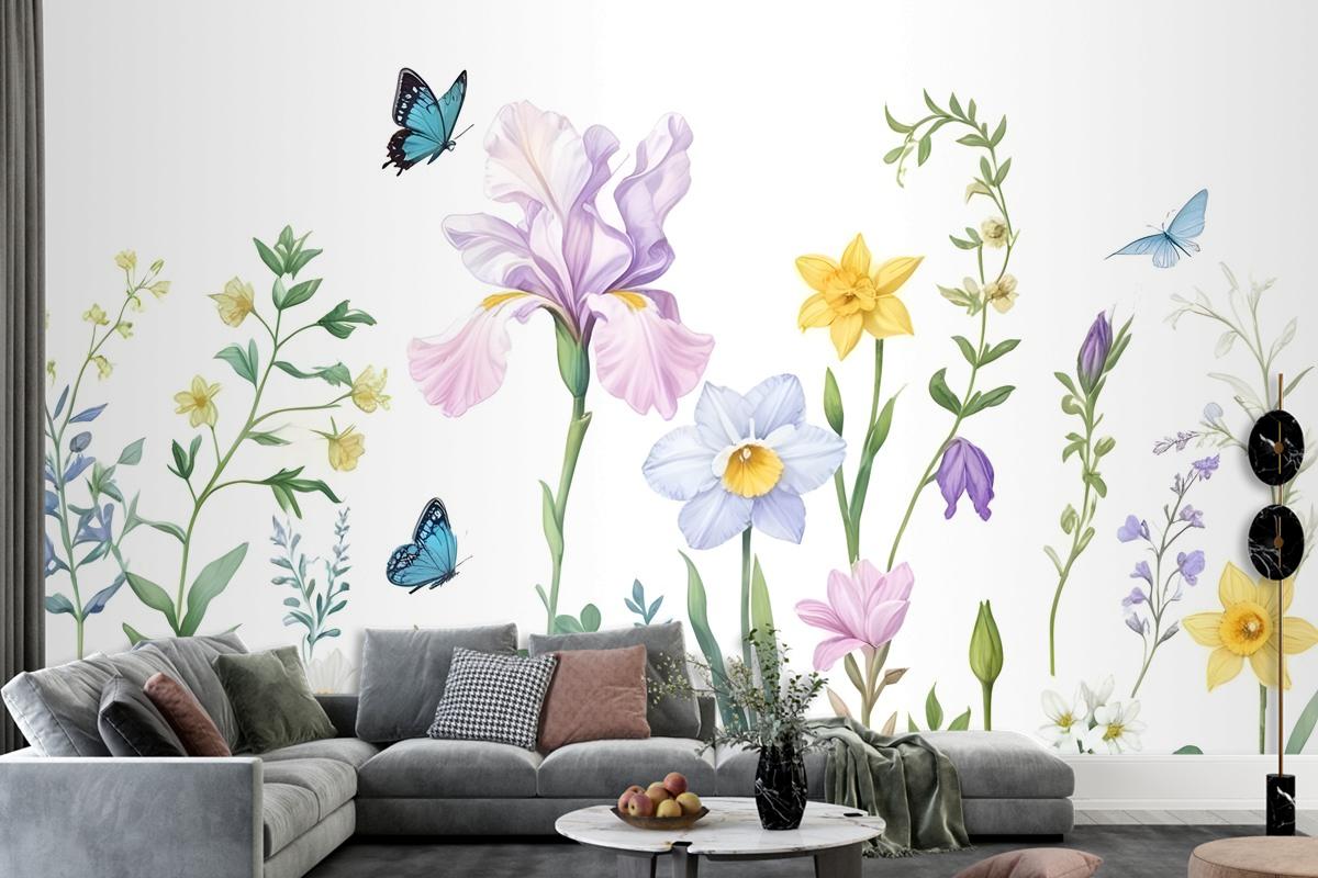 Colorful Flower Garden Bedroom Wallpaper Mural