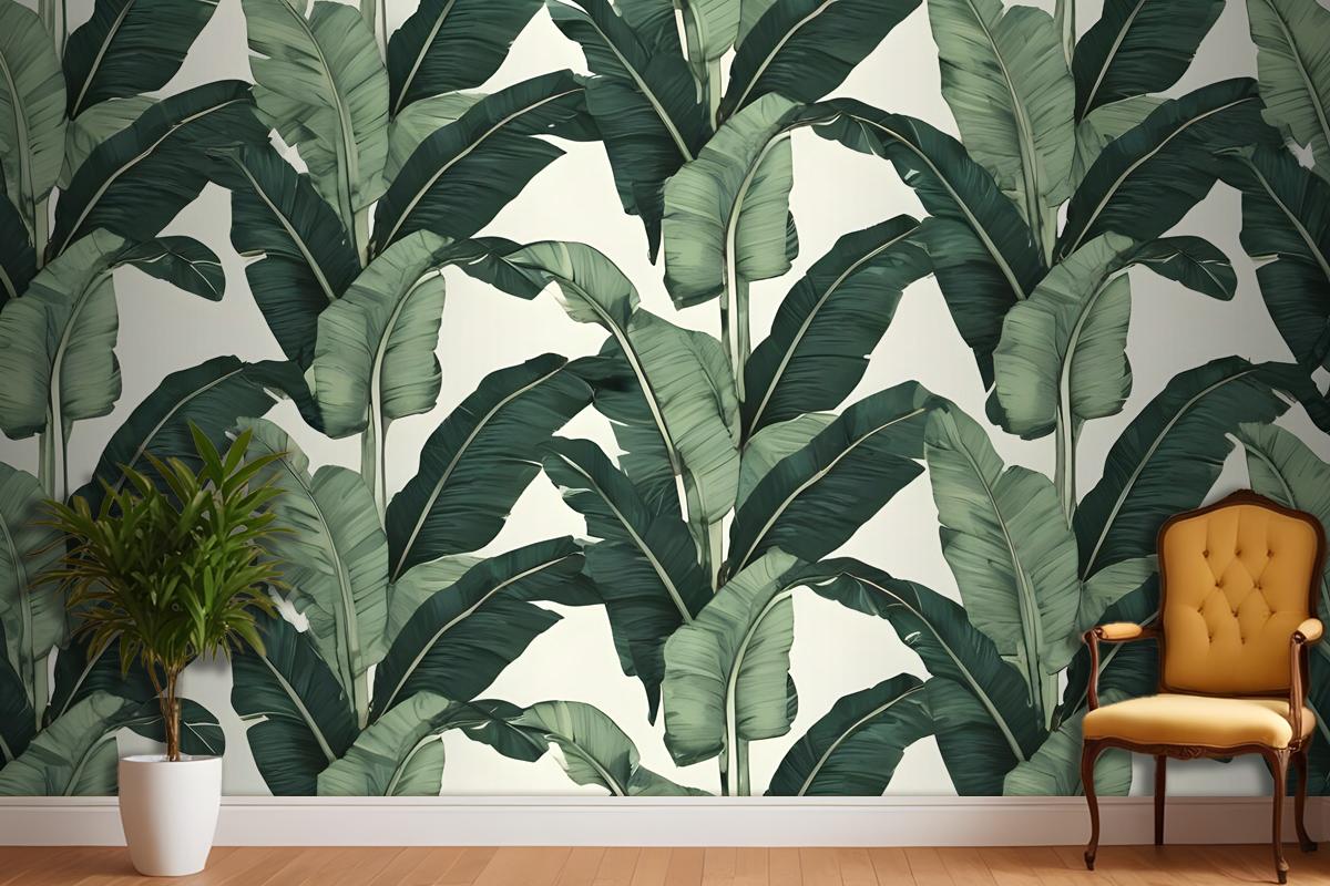 Exotic Banana Leaf Bedroom Wallpaper Mural