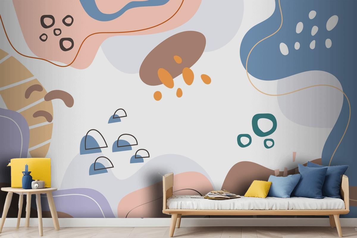 Hand Drawn Flat Design Abstract Doodle Wallpaper Mural