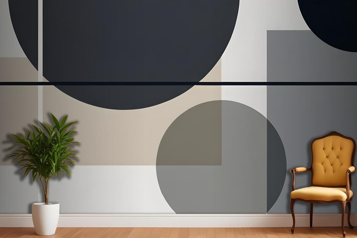 Mid Century Modern Abstract Geometric Wallpaper Mural