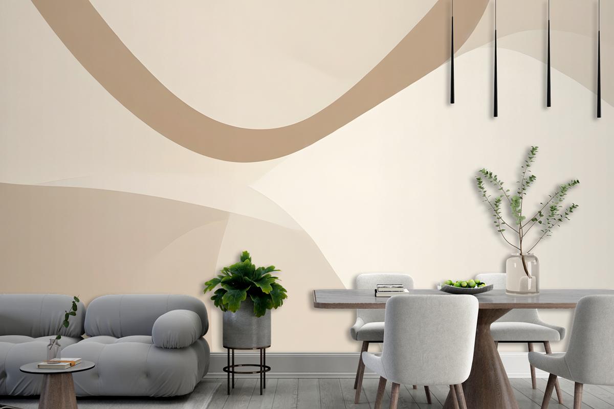 Soft Neutral Cut Out Abstract Shapes Wallpaper Mural
