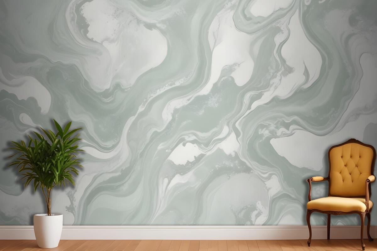 Swish Sage Marbled Wallpaper Mural