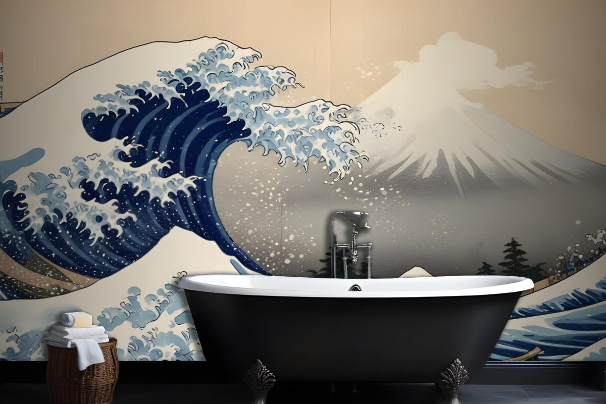 The Great Wave Off Kanagawa By Hokusai Wallpaper Mural