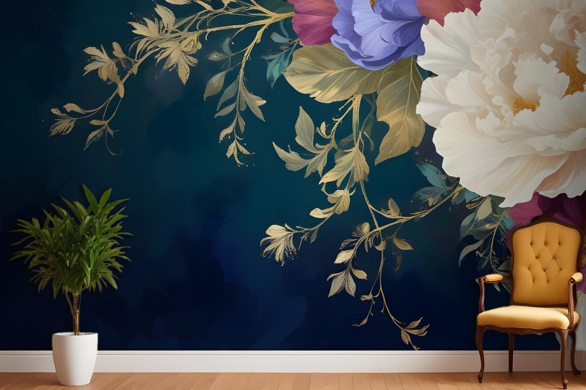 Vintage Floral Art Wallpaper Mural