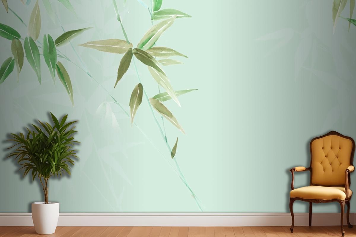 Watercolor Flowers Peacock Phoenix Rose Peony Animals Bedroom Wallpaper Mural