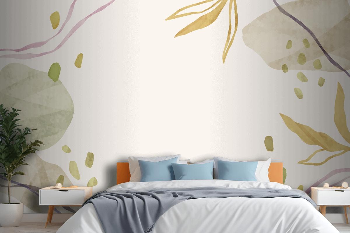 Watercolor Abstract Doodle Background Bedroom Wallpaper Mural