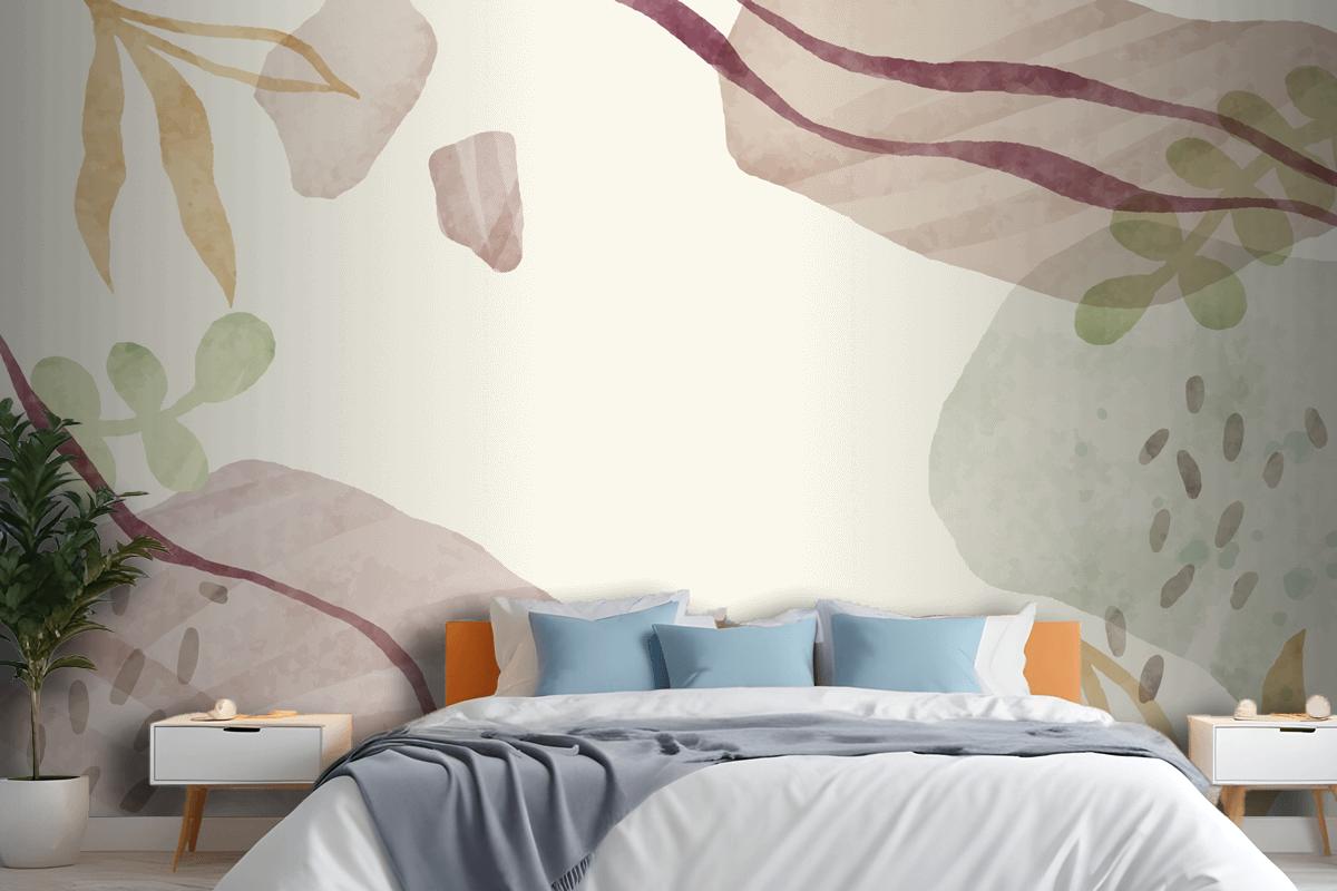 Watercolor Abstract Doodle Background Bedroom Wallpaper Mural