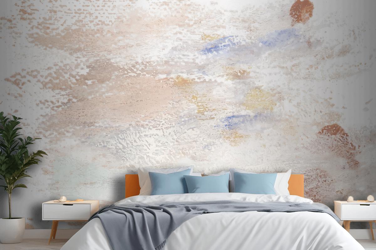 Earth Tone Paint On A Canvas Bedroom Wallpaper Mural
