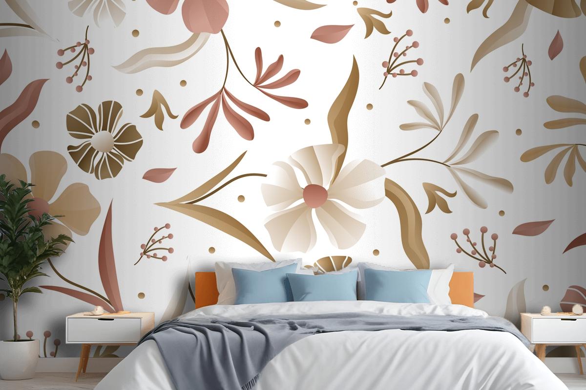 Gradient Monochromatic Pattern Bedroom Wallpaper Mural