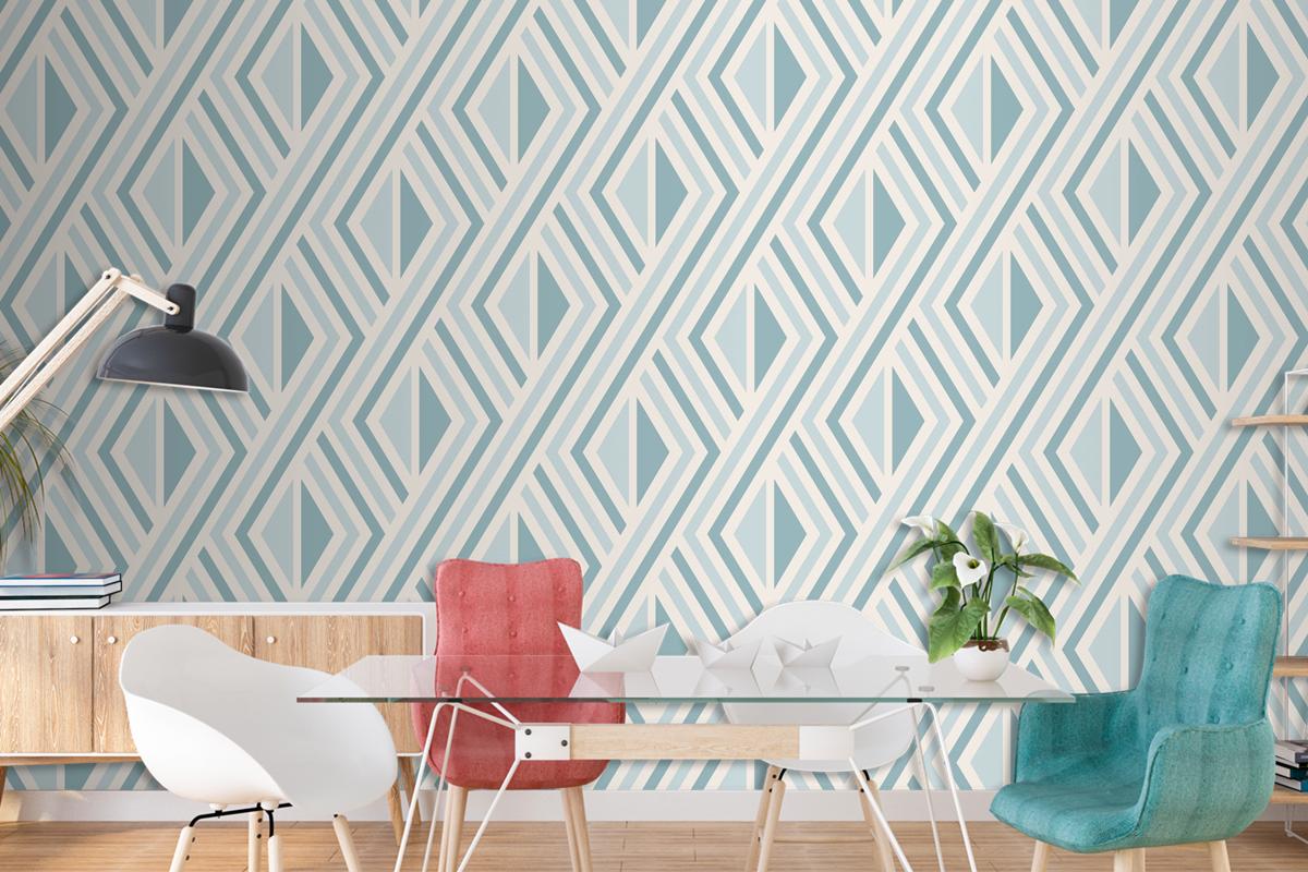 Flat Design Nordic Pattern Living Room Wallpaper Mural