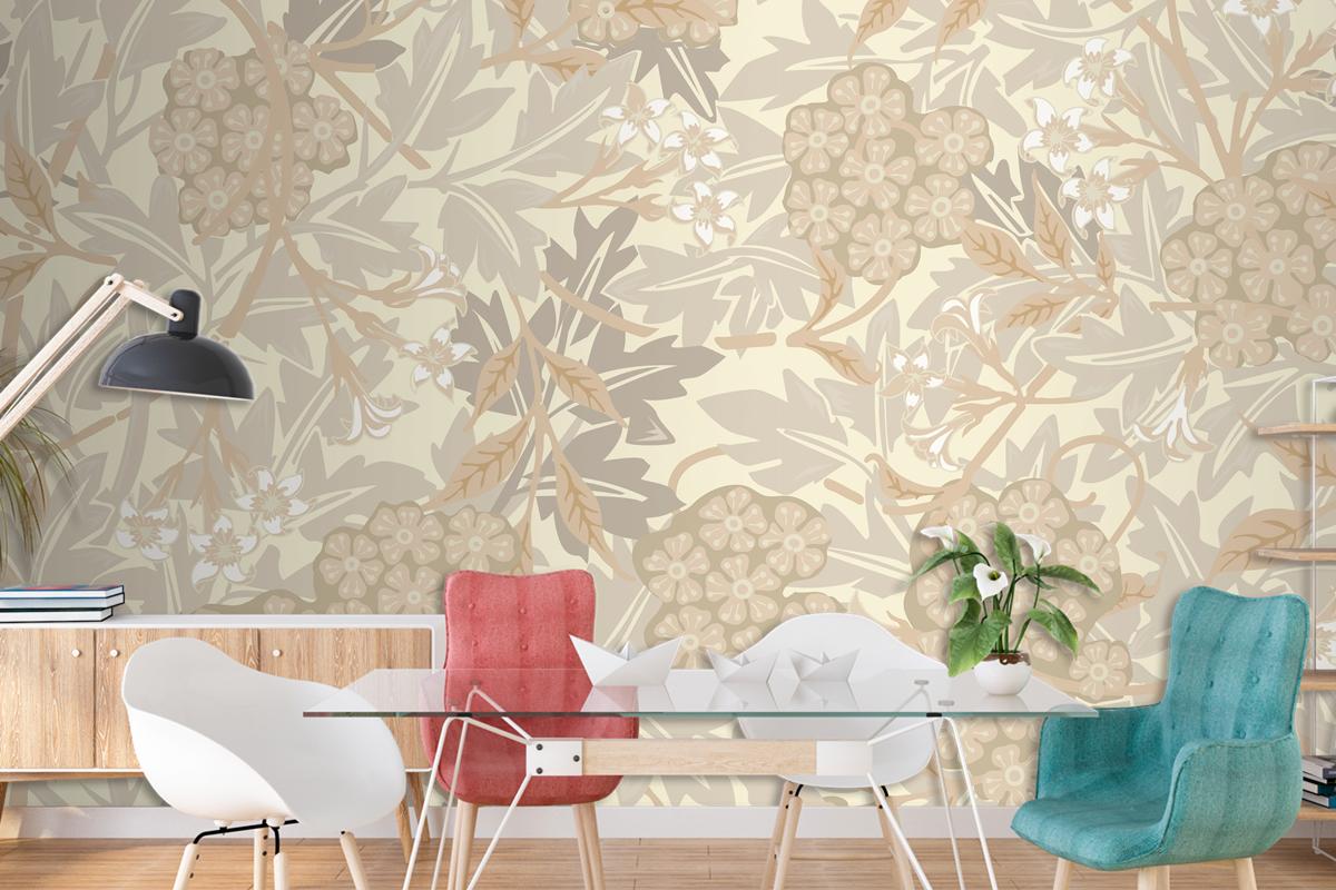 Floral Pattern Design Living Room Wallpaper Mural