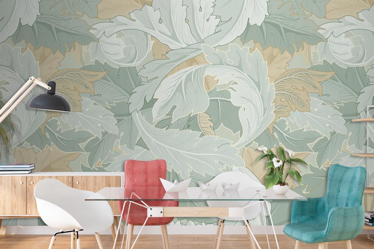 Flower Pattern Living Room Living Room Wallpaper Mural