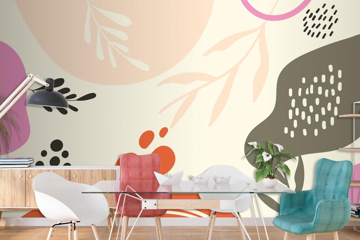 Hand Drawn Flat Design Abstract Doodle Living Room Wallpaper Mural